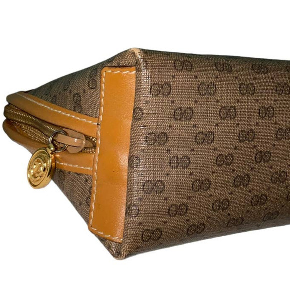 Gucci Vintage Brown GG Guccissima Canvas Medium Cosmetic Case Clutch - Picture 10 of 16